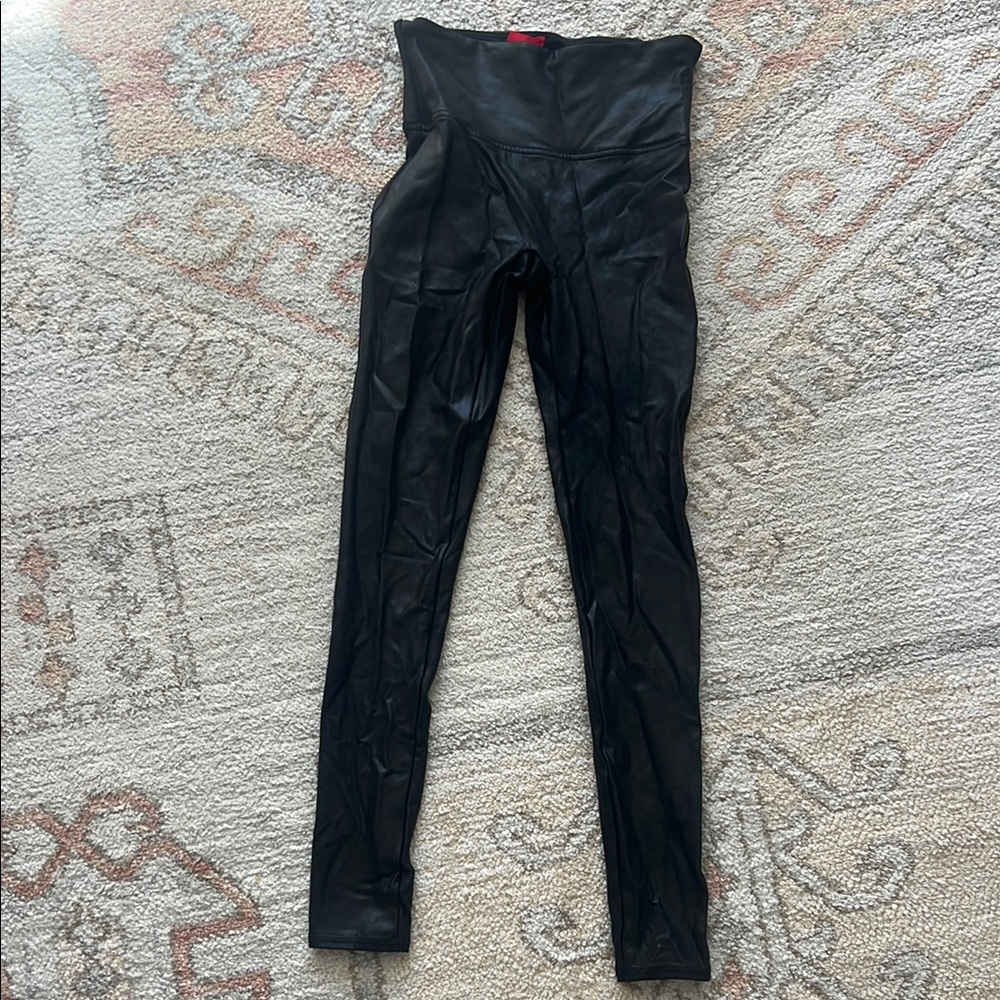 SPANX Black Faux Leather Leggings